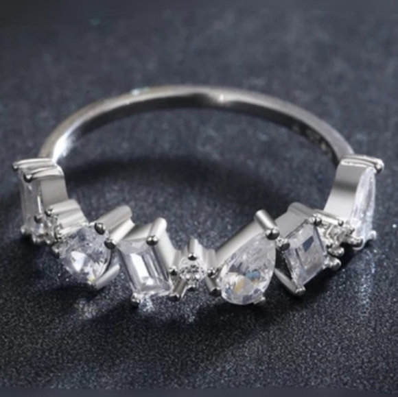 925 Sterling Silver Geometric Shapes Cubic Zirconi - Picture 3 of 9